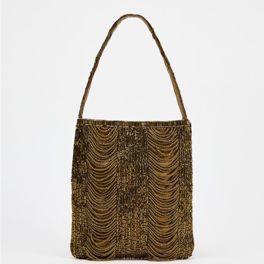 Gold Beaded Mini Bag